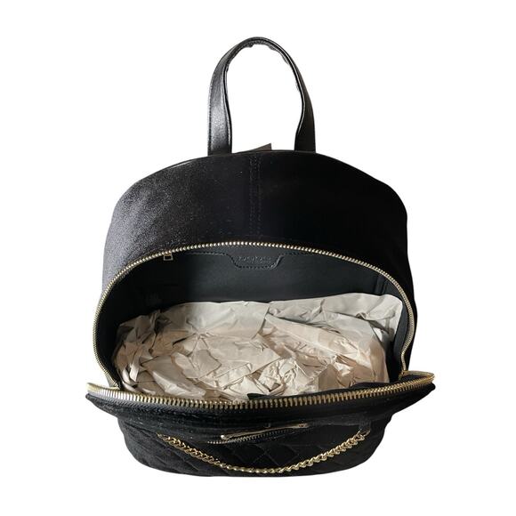 Bebe Small Black Velvet Backpack 11.5” - Picture 5 of 5